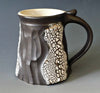 Image of Carved Black Mug w/ Crackle Glaze