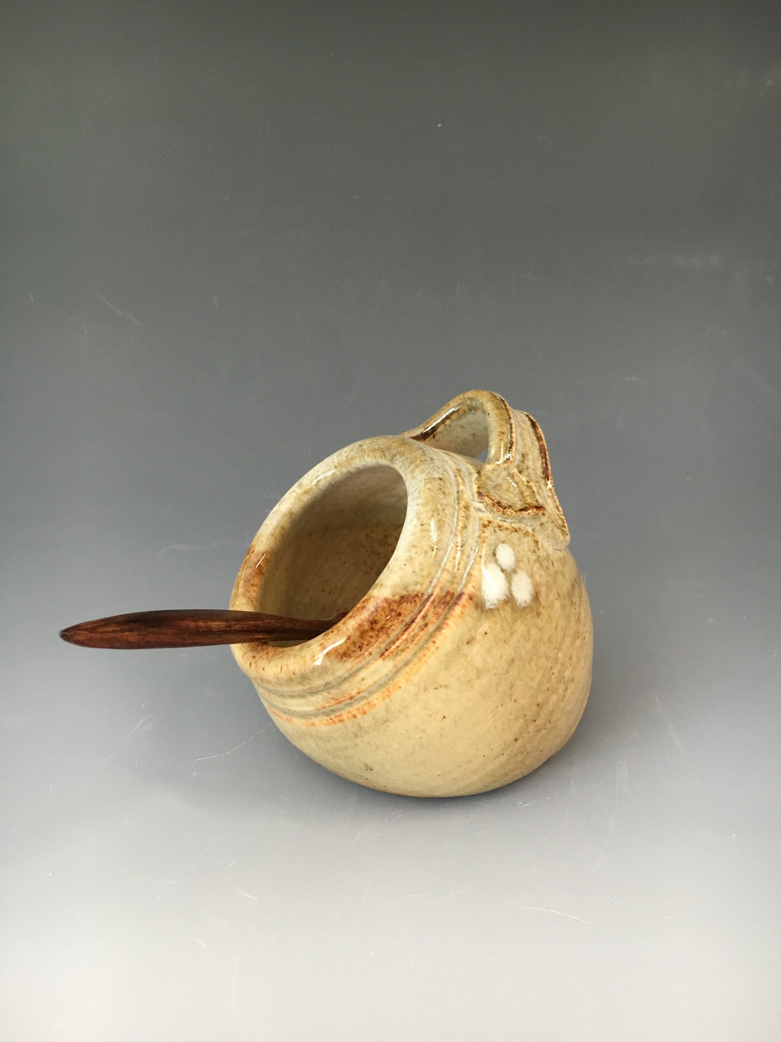 Salt Pot w/ Wooden Spoon
