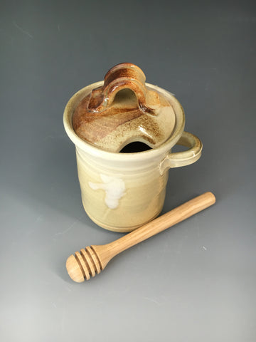 Honey Pot w/ Wooden Honey Stirer