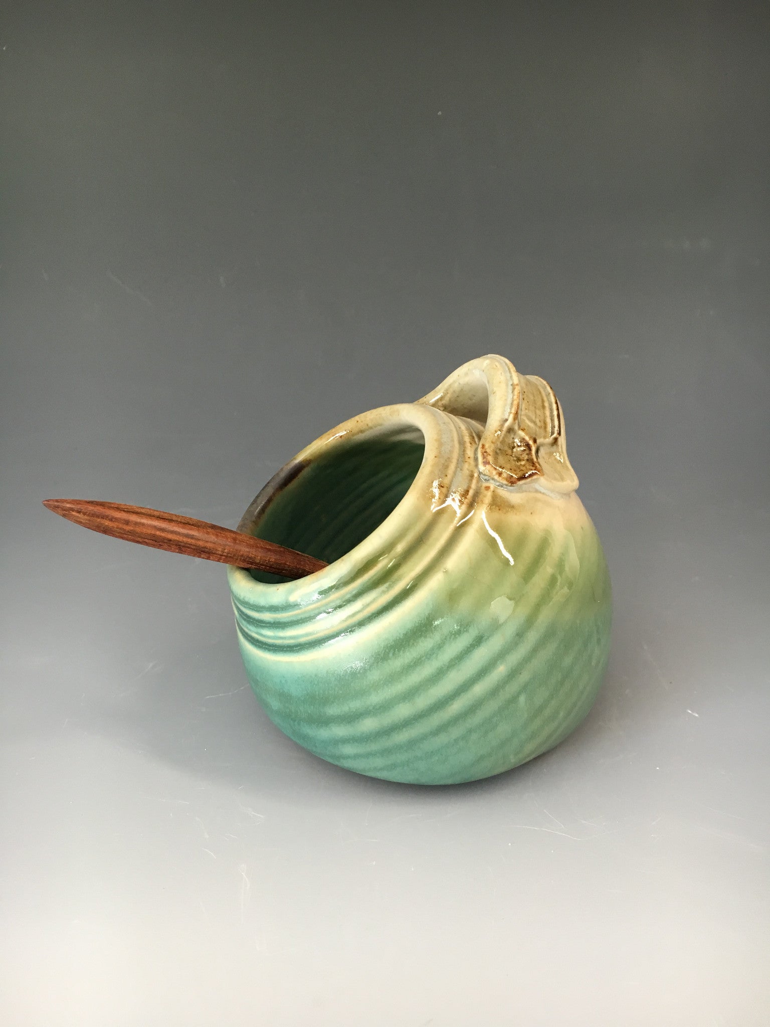 Salt Pot w/ Wooden Spoon