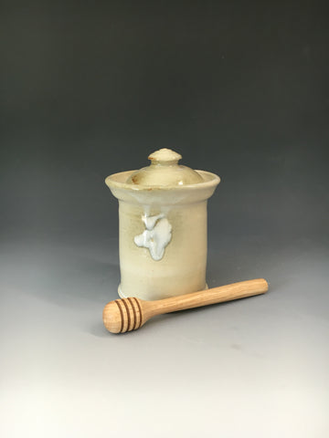 Honey Pot w/ Wooden Honey Stirer